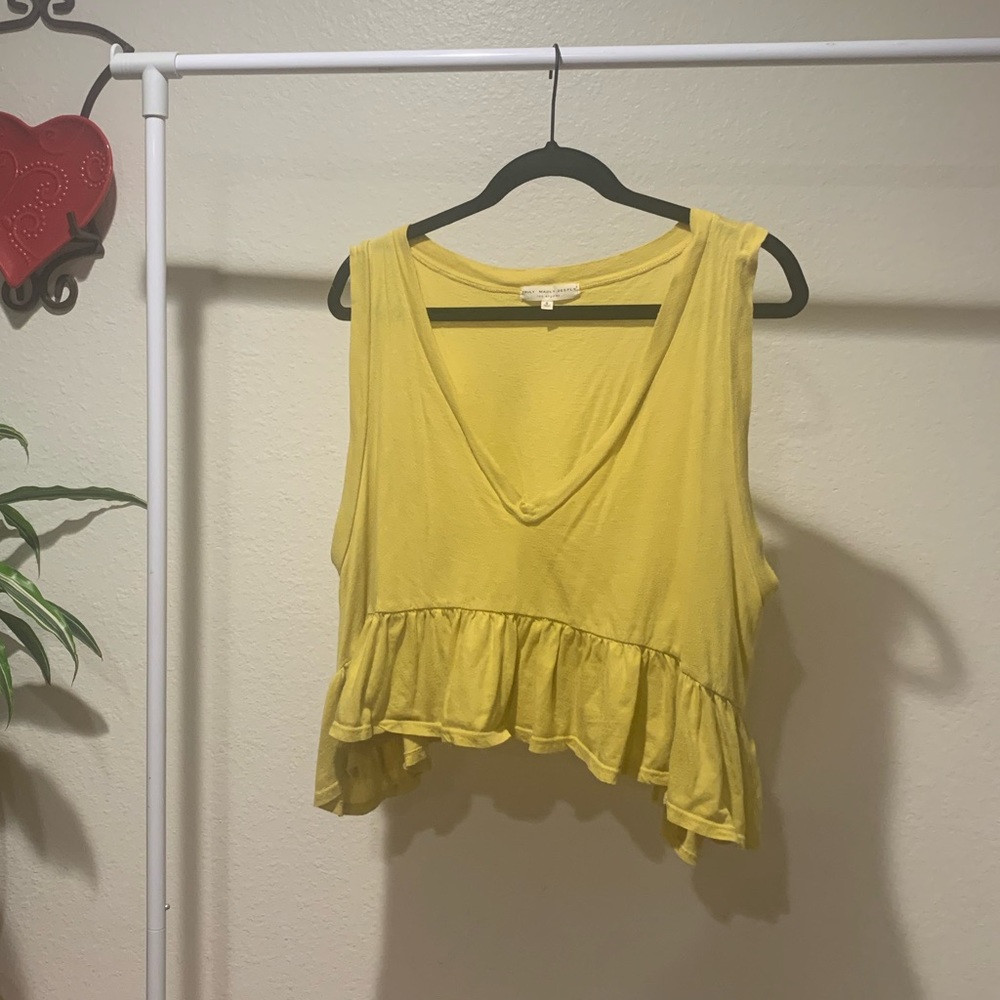 Green/yellow flowy tank top